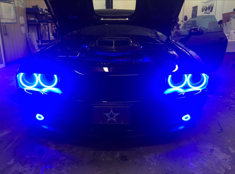 Oracle Dodge Challenger 15-21 LED Waterproof Halo Kit - ColorSHIFT w/ Simple Controller