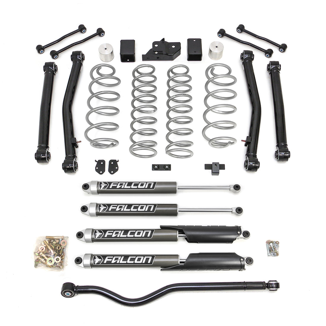 Terrain Flex 4-Arm Kit With Falcon 2.1 Monotube Shocks 2018-2025 Jeep JL Wrangler ReadyLIFT