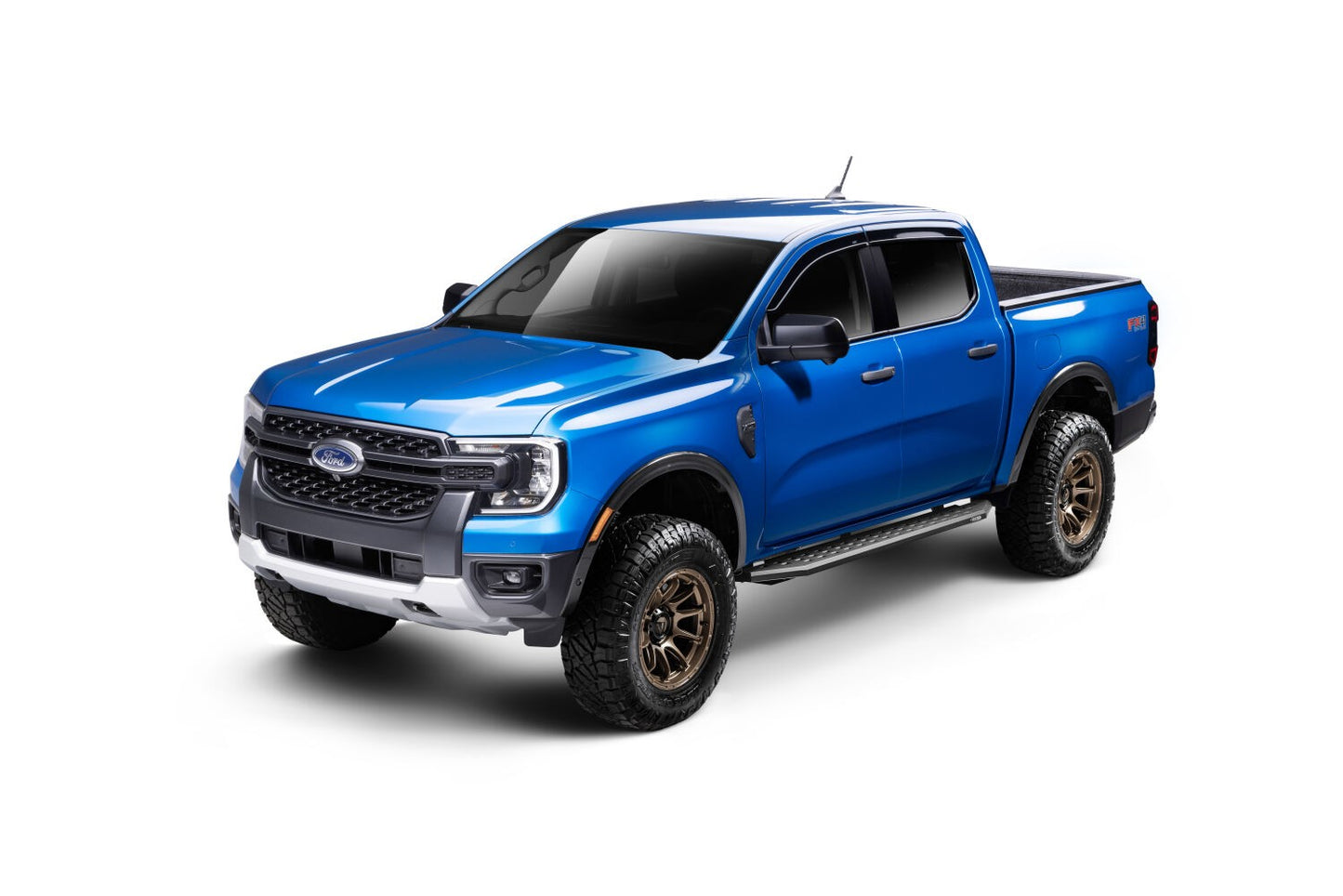 RB20 Running Boards With Mounting Brackets Textured Black 2019-2026 Ford Ranger Go Rhino
