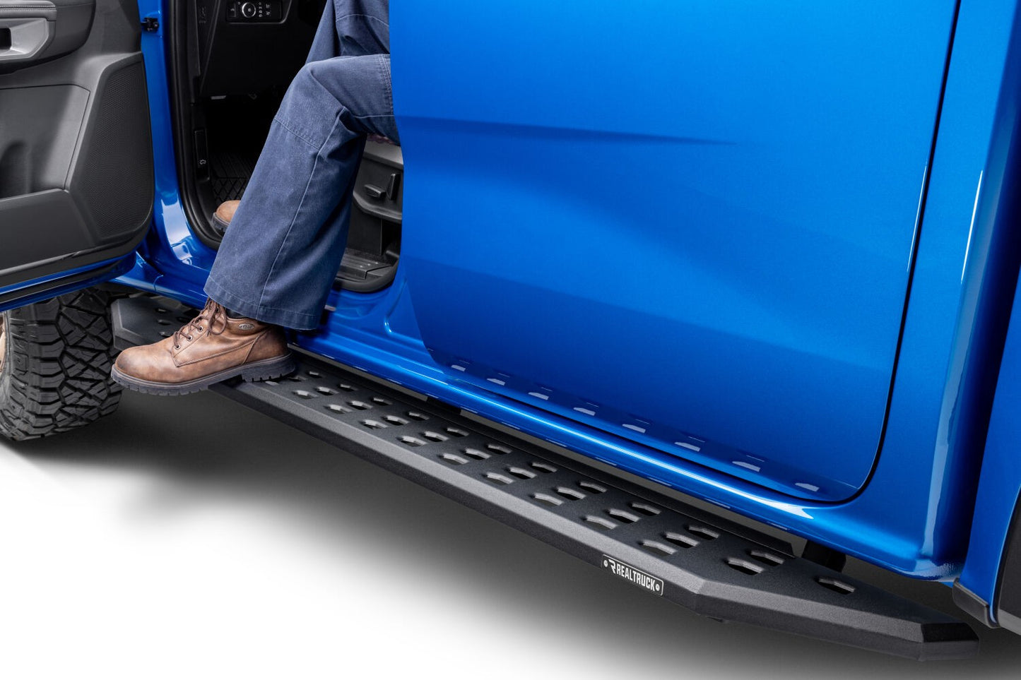 RB20 Running Boards With Mounting Brackets Textured Black 2019-2026 Ford Ranger Go Rhino