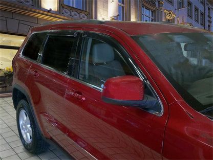 Tape-Onz Sidewind Deflector Smoke 4 pc. for 2011-2021 Jeep Grand Cherokee Excludes SRT will not fit Grand Cherokee L Stampede