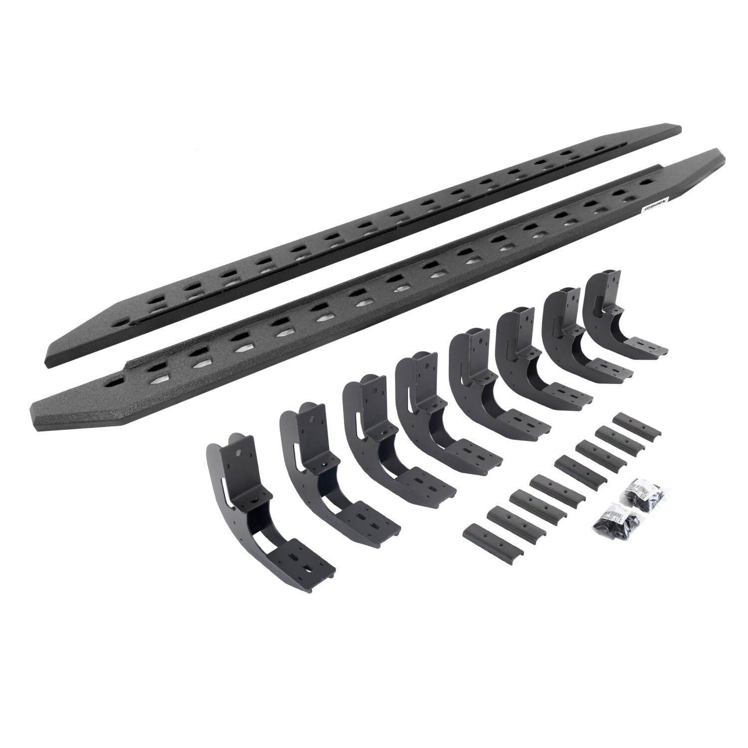 RB20 Slim Line Running Boards With Mounting Brackets Protective Bedliner Coating 2019-2026 Silverado/Sierra 1500/2500 HD Go Rhino