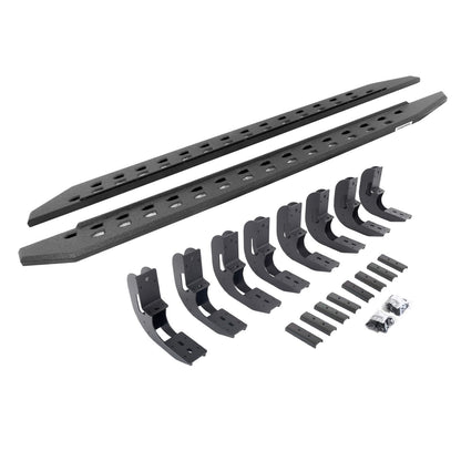 RB20 Slim Line Running Boards With Mounting Brackets Protective Bedliner Coating 2019-2026 Silverado/Sierra 1500/2500 HD Go Rhino