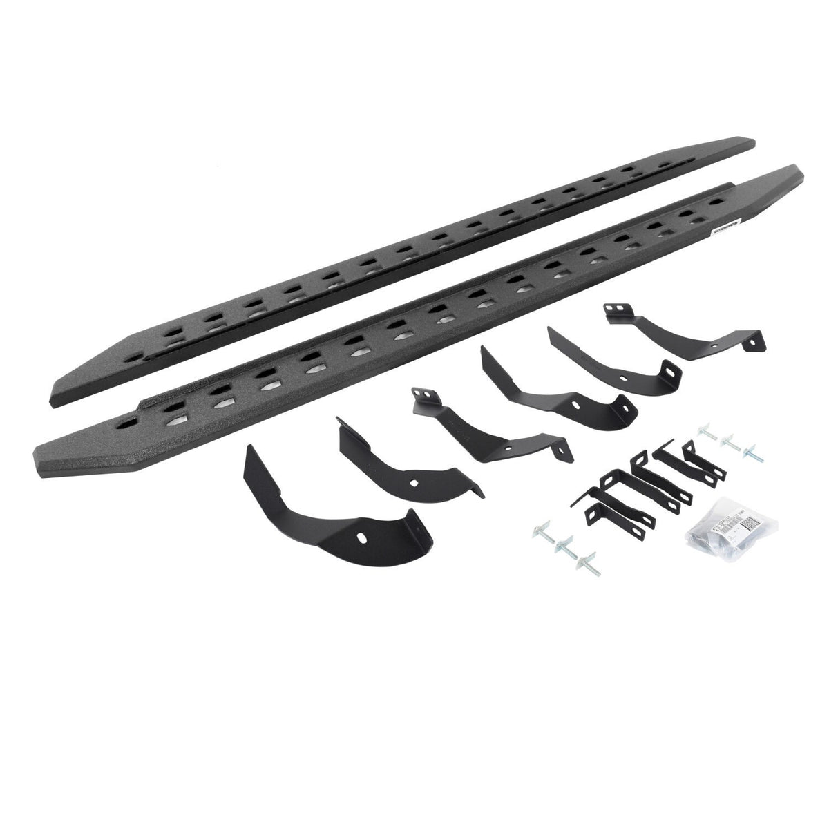 RB10 Slim Line Running Boards With Mounting Brackets Protective Bedliner Coating 2015-2019 Silverado/Sierra 2500 HD Go Rhino
