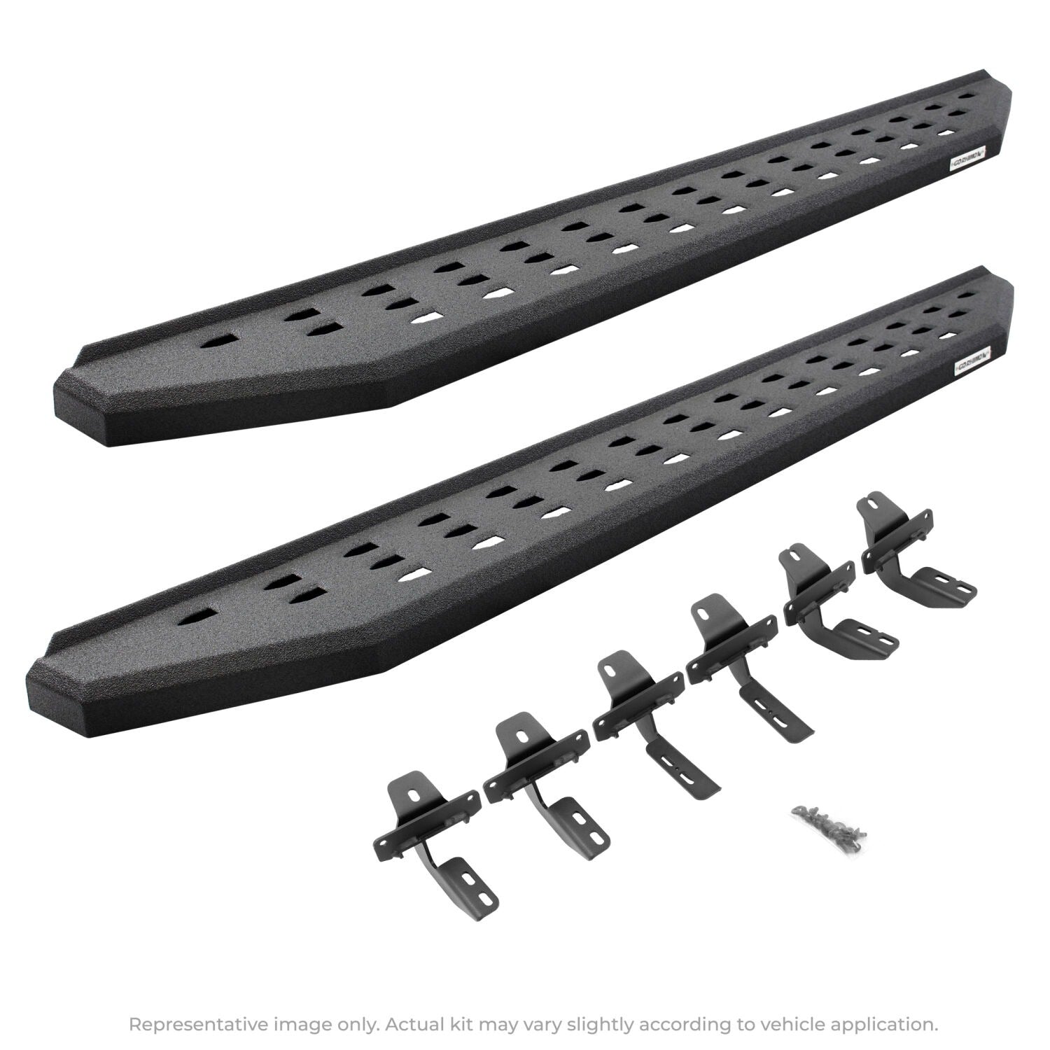 RB20 Running Boards With Mounting Brackets Protective Bedliner Coating 2021-2025 Ford Bronco 4 Door Go Rhino