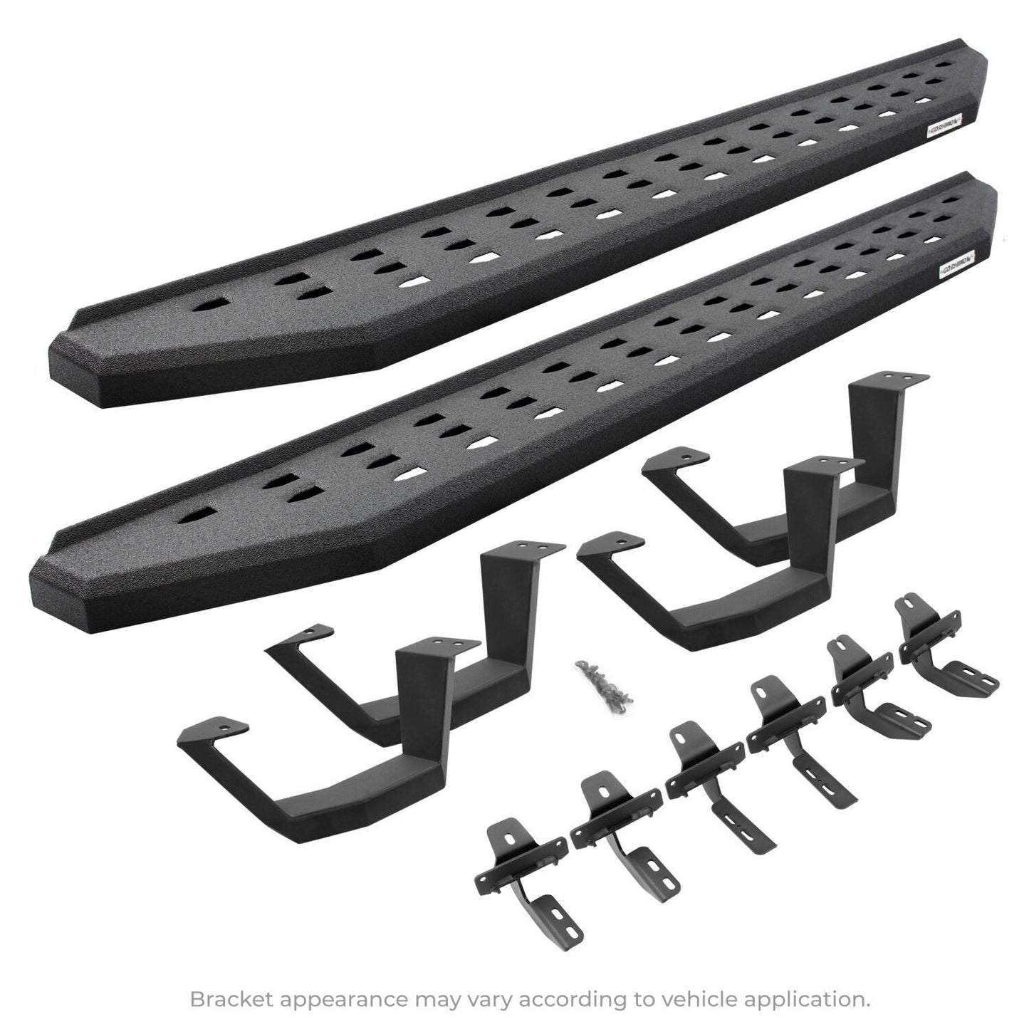 RB20 Running Boards With Mounting Brackets & 2 Pairs of Drop Steps Kit Textured Black 2004-2014 Ford F-150 Go Rhino