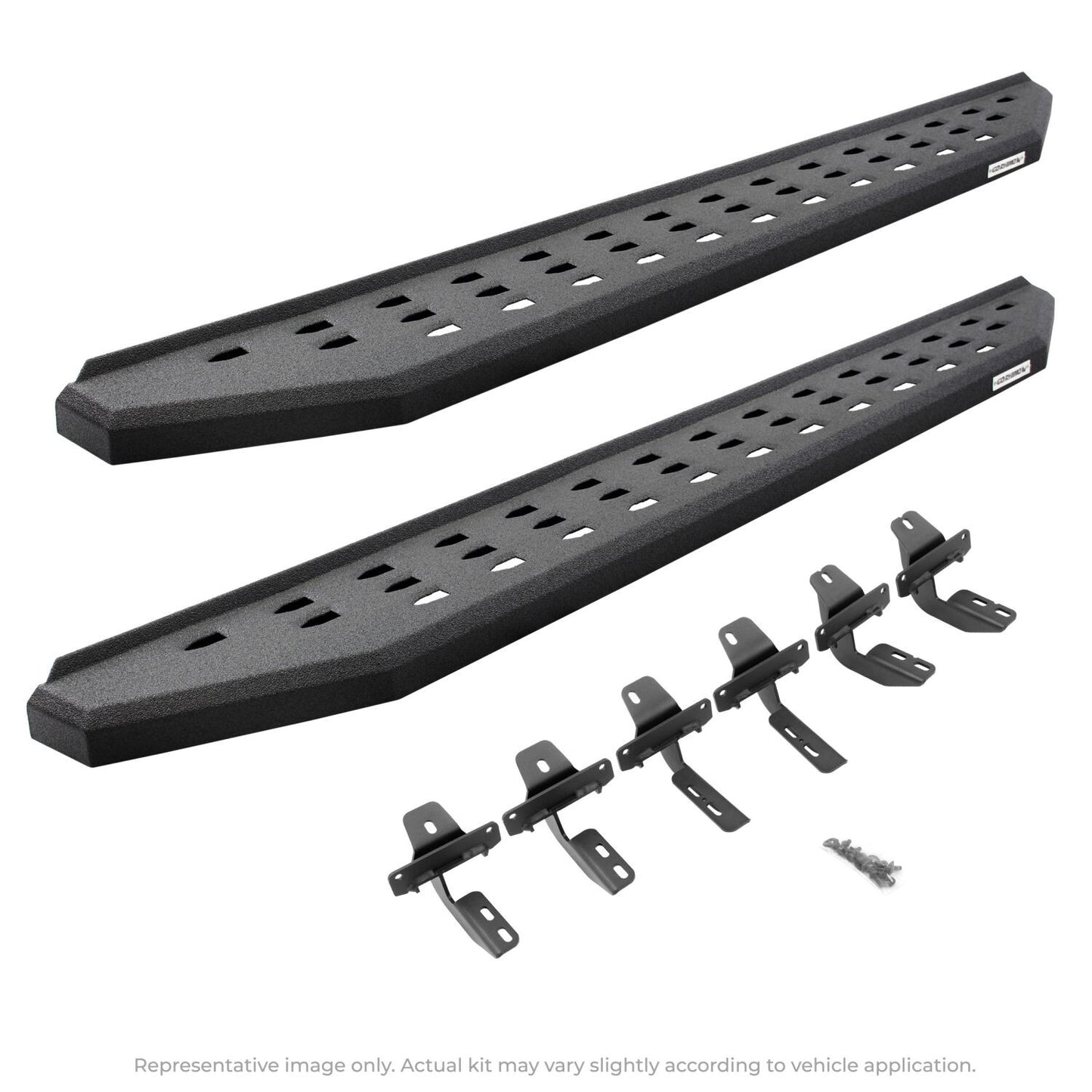 RB20 Running Boards 87 Inch With Mounting Brackets Protective Bedliner Coating 2004-2014 Ford F-150 Go Rhino