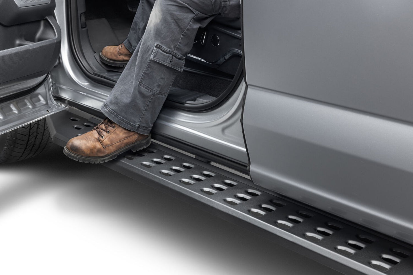 RB20 Running Boards With Mounting Brackets Textured Black 2015-2026 Ford F-150/ F-250/F-350 Go Rhino