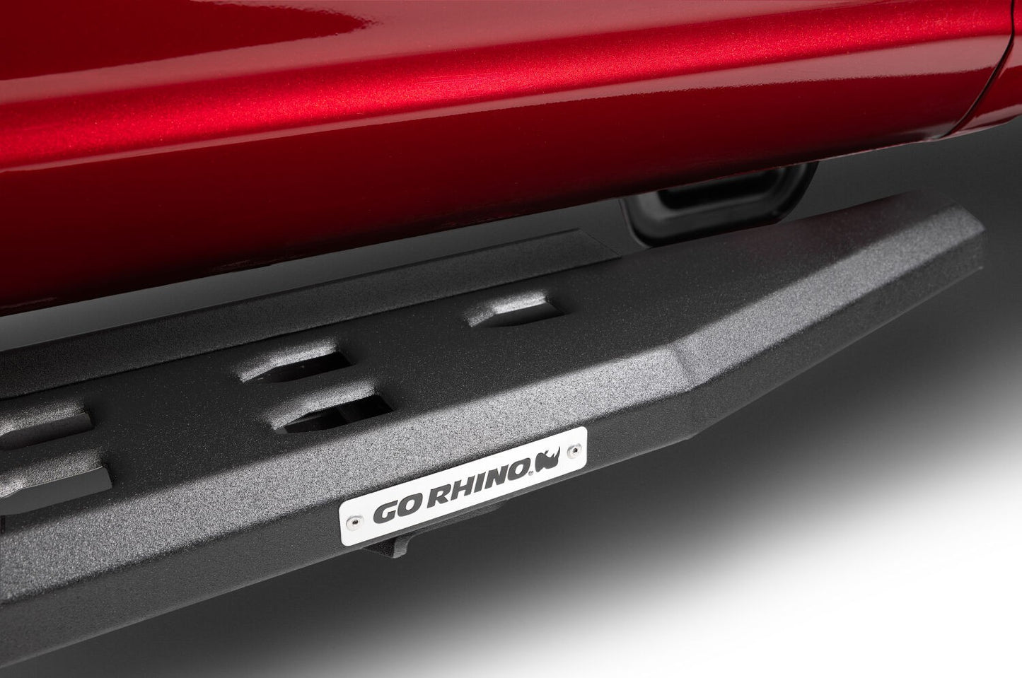 RB10 Slim Line Running Boards With Mounting Brackets Angled Textured Black 2015-2026 Ford F-150/ F-250/F-350 Go Rhino