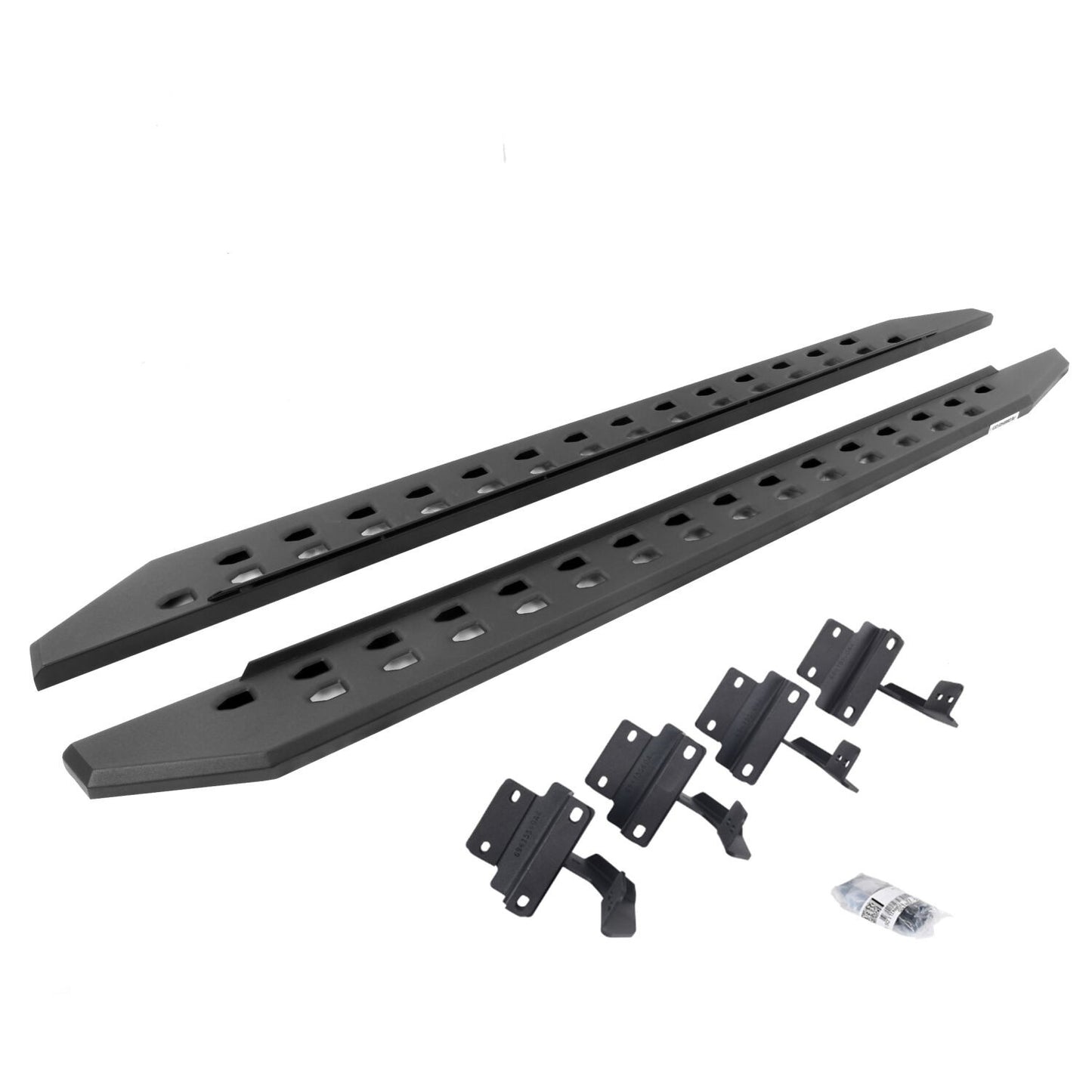 RB10 Slim Line Running Boards With Mounting Brackets Textured Black 2015-2026 Ford F-150/ F-250/F-350 Extended Cab Go Rhino