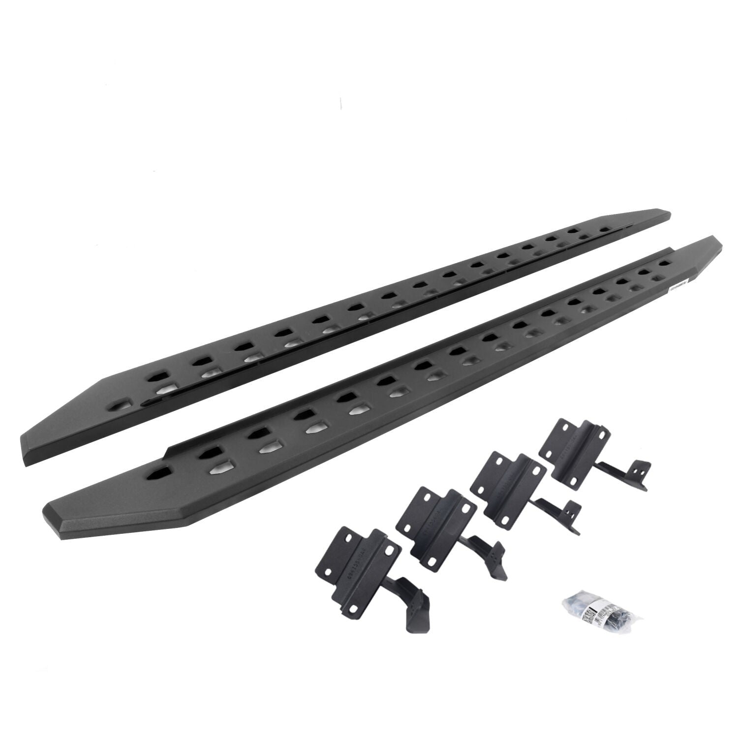 RB10 Slim Line Running Boards With Mounting Brackets Textured Black 2015-2026 Ford F-150/ F-250/F-350 Extended Cab Go Rhino