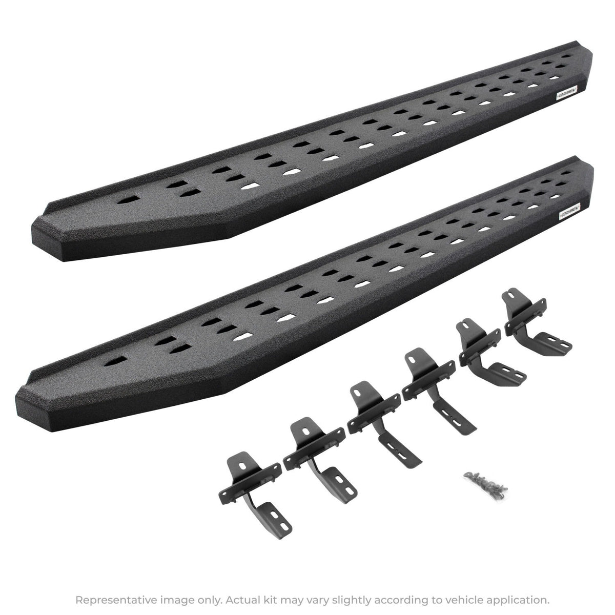 RB20 Running Boards With Mounting Brackets Protective Bedliner Coating 1999-2016 Ford F-250/F-350 Go Rhino