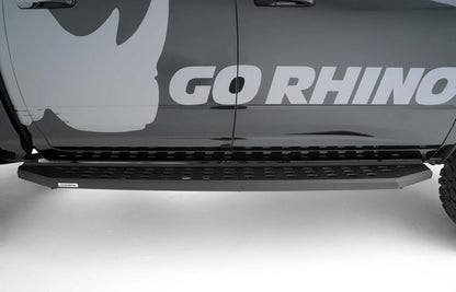 RB20 Running Boards With Mounting Brackets Textured Black 2015-2018 Ram 1500 Go Rhino