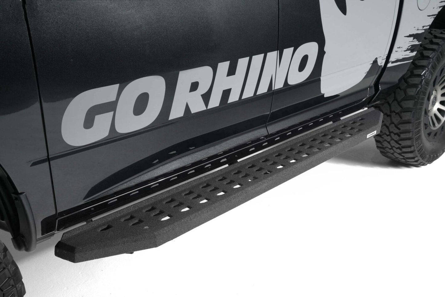 RB20 Running Boards With Mounting Brackets Protective Bedliner Coating 2015-2018 Ram 1500 Go Rhino