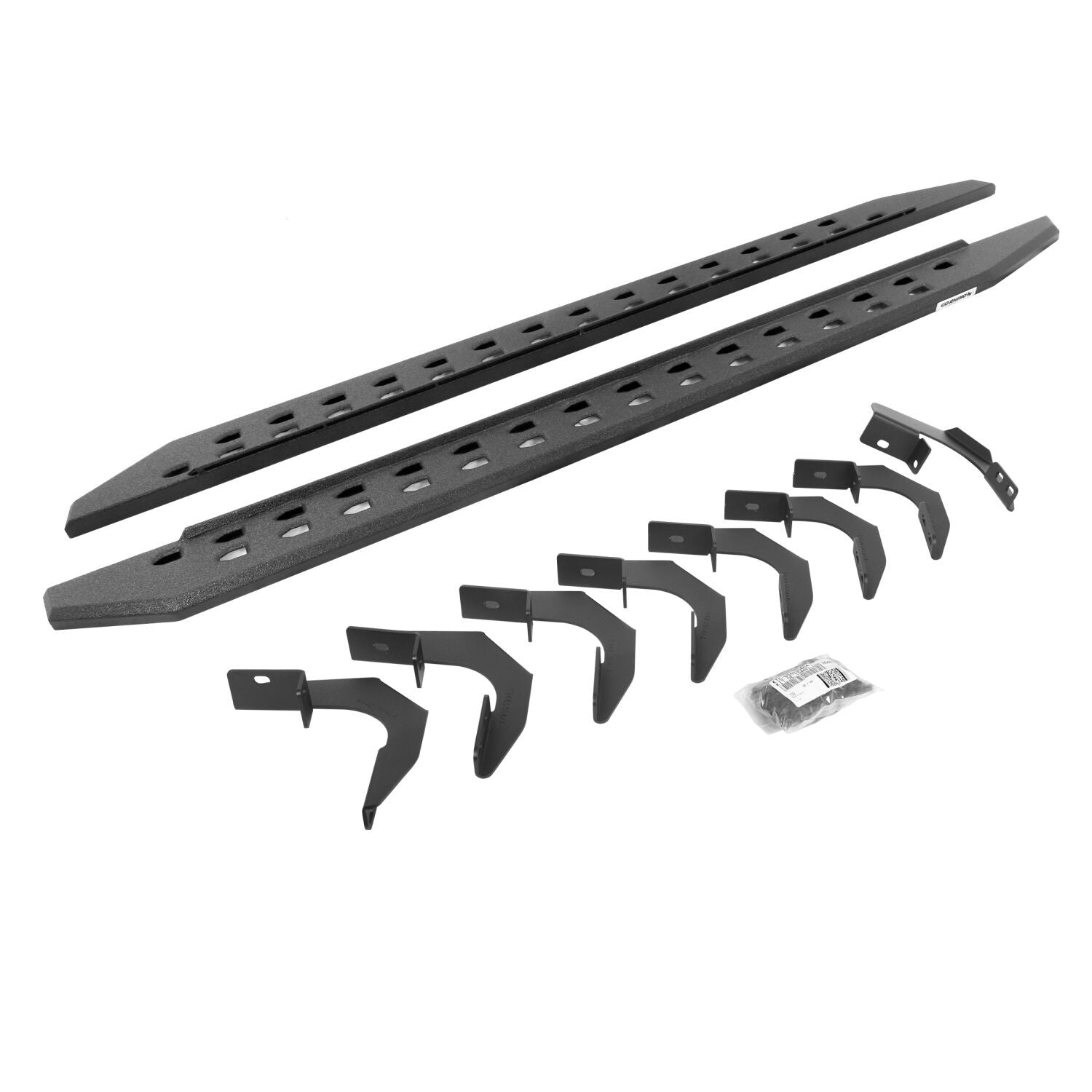 RB10 Slim Line Running Boards With Mounting Brackets Angled Protective Bedliner Coating 2015-2026 Colorado/Canyon Go Rhino