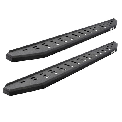 RB20 Running Boards With Mounting Brackets & 2 Pairs of Drop Steps Kit Protective Bedliner Coating 2019-2026 Ram 1500 Go Rhino