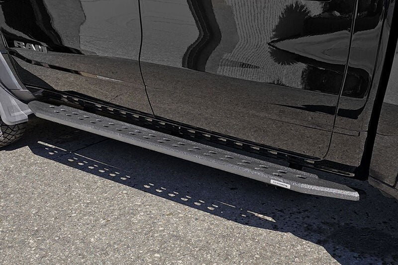 RB10 Slim Line Running Boards With Mounting Brackets Angled Protective Bedliner Coating 2019-2026 Ram 1500 Go Rhino
