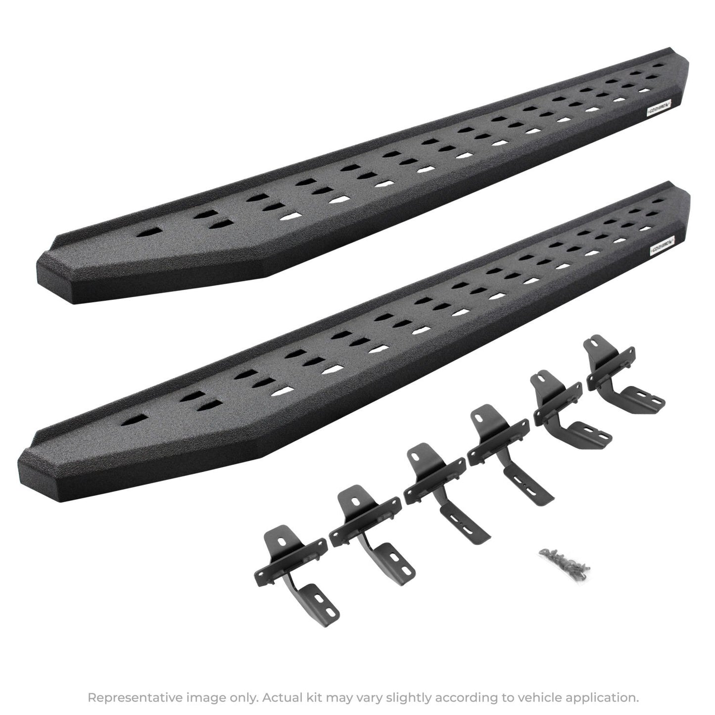 RB20 Running Boards With Mounting Brackets Protective Bedliner Coating 2019-2026 Ram 1500 Go Rhino