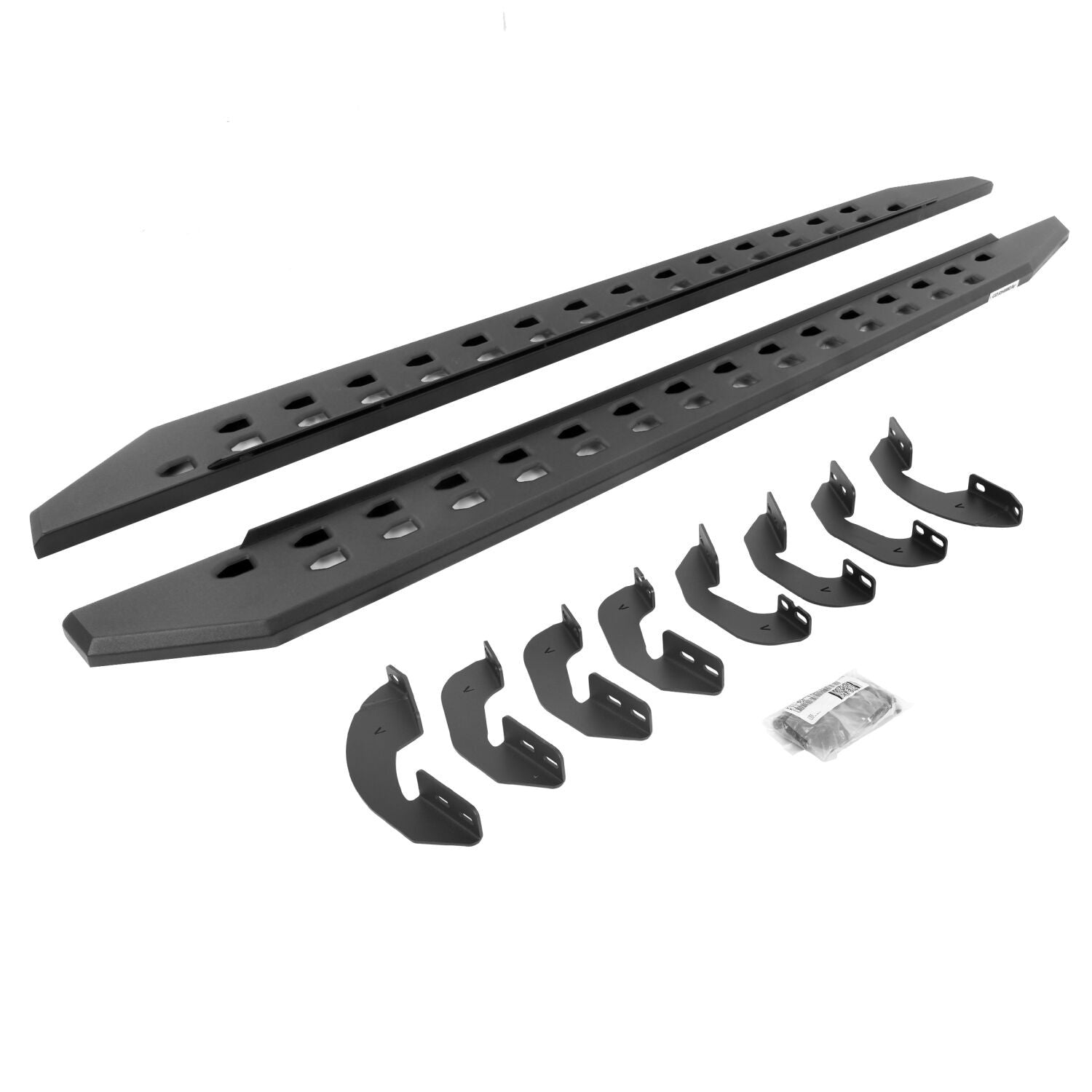 RB10 Slim Line Running Boards With Mounting Brackets Textured Black 2007-2021 Toyota Tundra Go Rhino