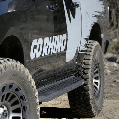 RB20 Running Boards With Mounting Brackets Protective Bedliner Coating 2007-2021 Toyota Tundra Go Rhino