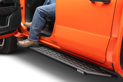 RB20 Running Boards with Mounting Brackets Kit Protective Bedliner coating 2024-2026 Toyota Tacoma Go Rhino