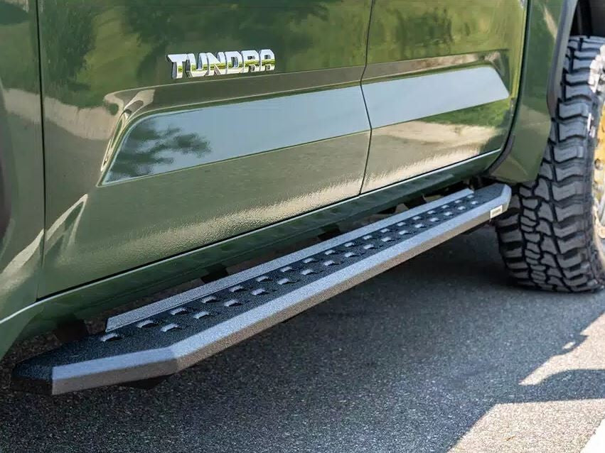 RB20 Slim Line Running Boards With Mounting Brackets Protective Bedliner Coating 2022-2026 Toyota Tundra Go Rhino