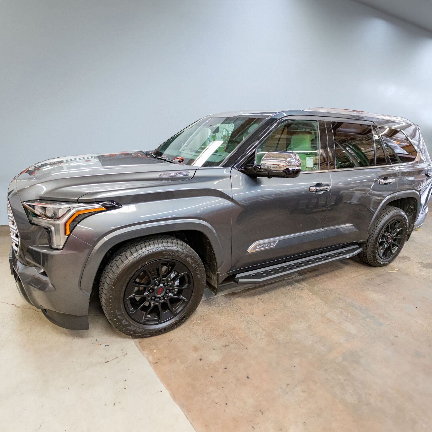 RB20 Slim Running Boards Complete Kit: RB20 Slim Running board + Brackets Textured Black 2023-2026 Toyota Sequoia Go Rhino