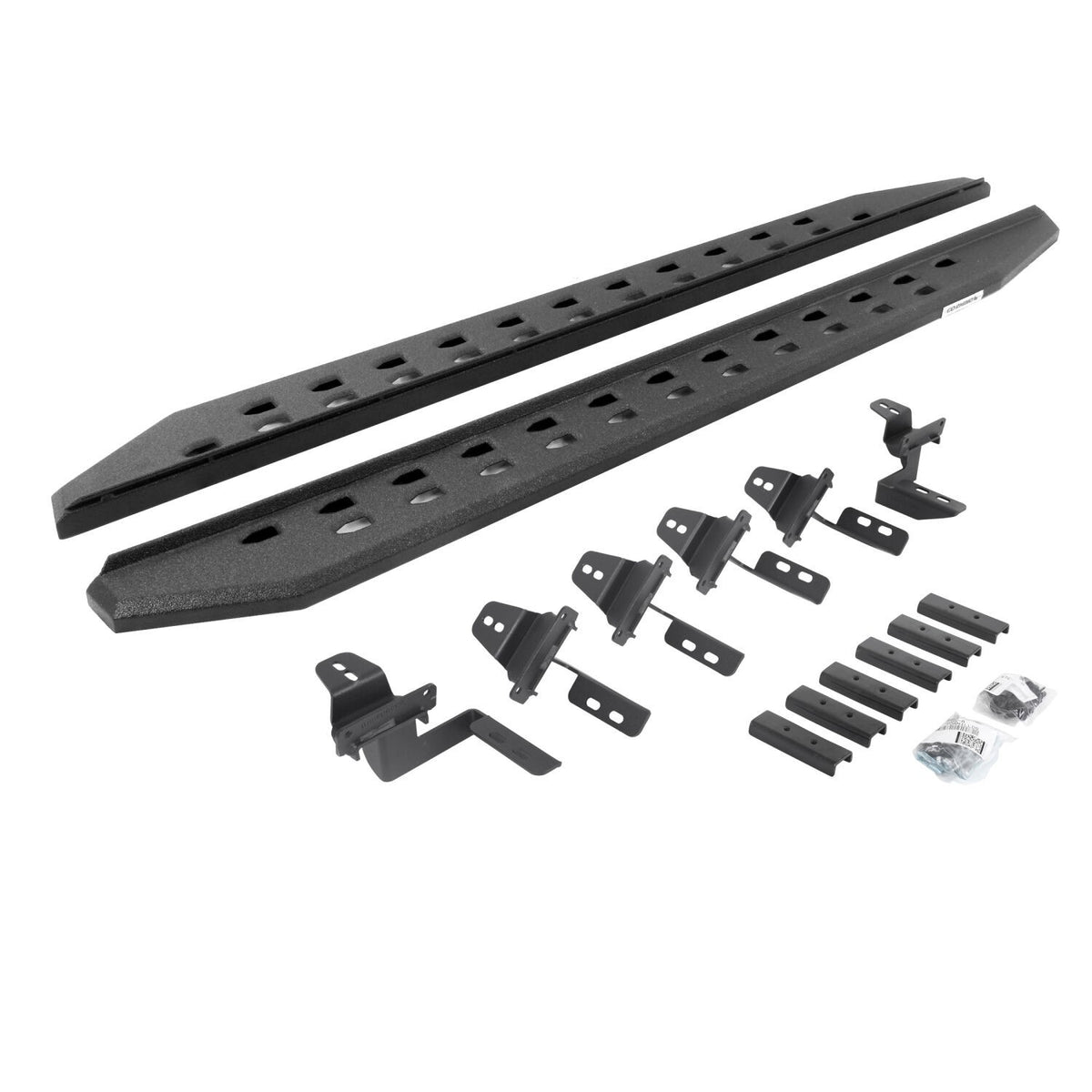 RB20 Slim Line Running Boards With Mounting Brackets Protective Bedliner Coating For 2007-2018 Jeep Wrangler JK Go Rhino