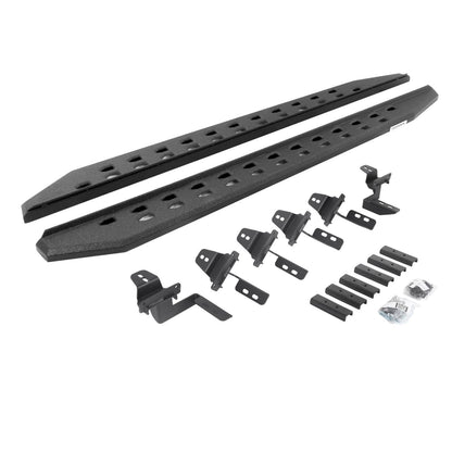 RB20 Slim Line Running Boards With Mounting Brackets Protective Bedliner Coating For 2007-2018 Jeep Wrangler JK Go Rhino