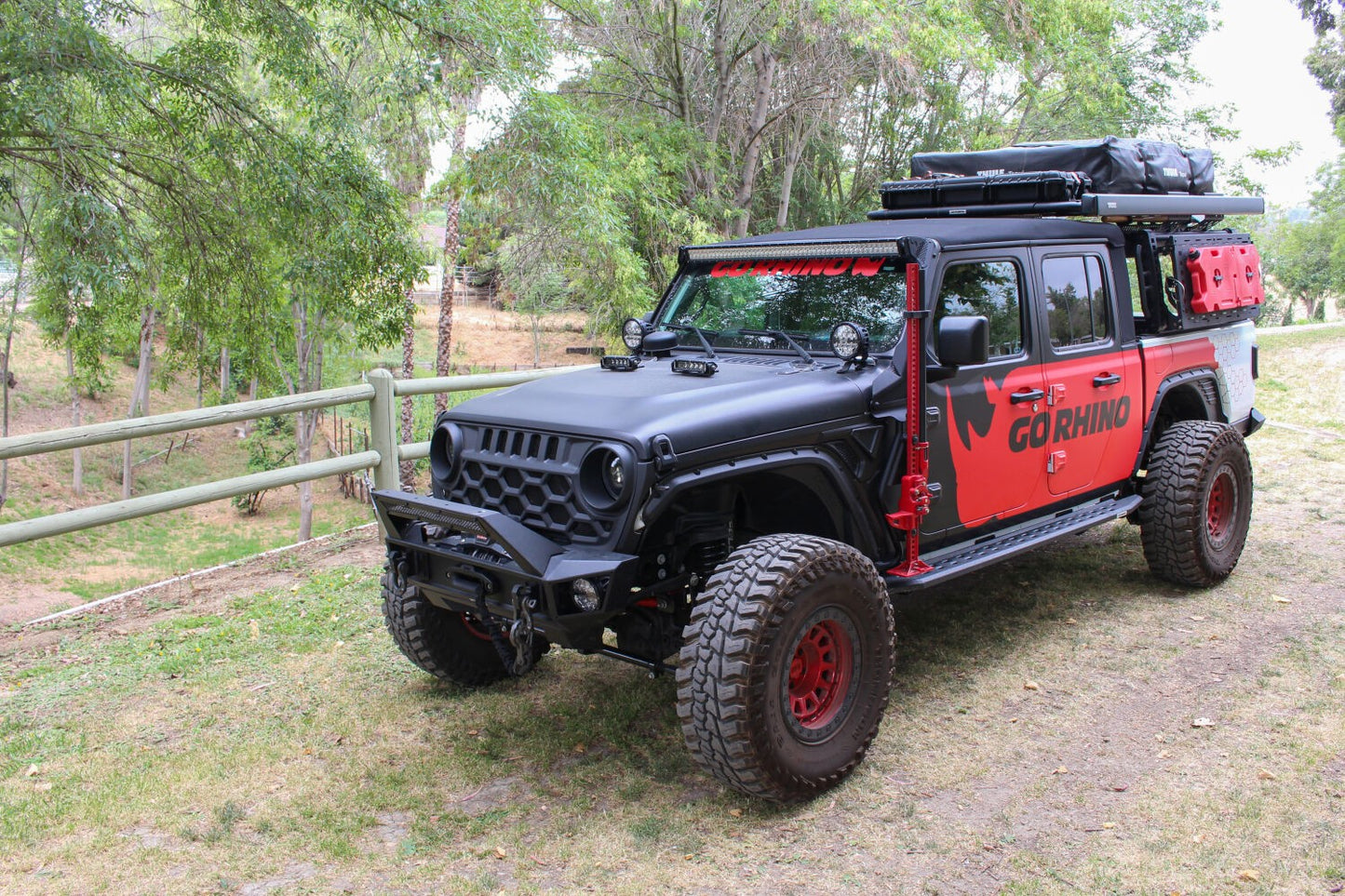 RB20 Slim Line Running Boards With Mounting Brackets Protective Bedliner Coating 2018-2026 Jeep Wrangler Go Rhino