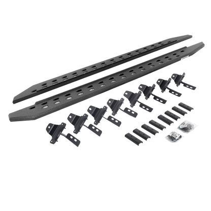 RB20 Slim Line Running Boards With Mounting Brackets Protective Bedliner Coating 2020-2025 Jeep Gladiator Go Rhino