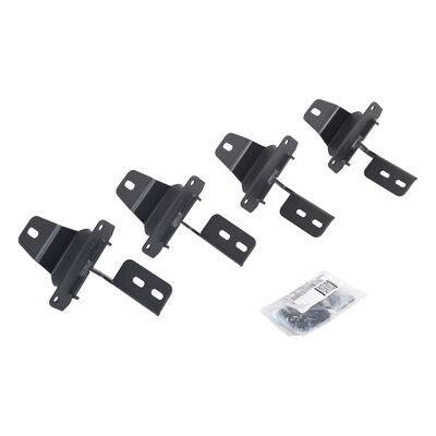 V Series V3, RB30 and RB Slim Side Steps Mounting Brackets Only Textured Black For 2018-2025 Jeep Wrangler JL Go Rhino