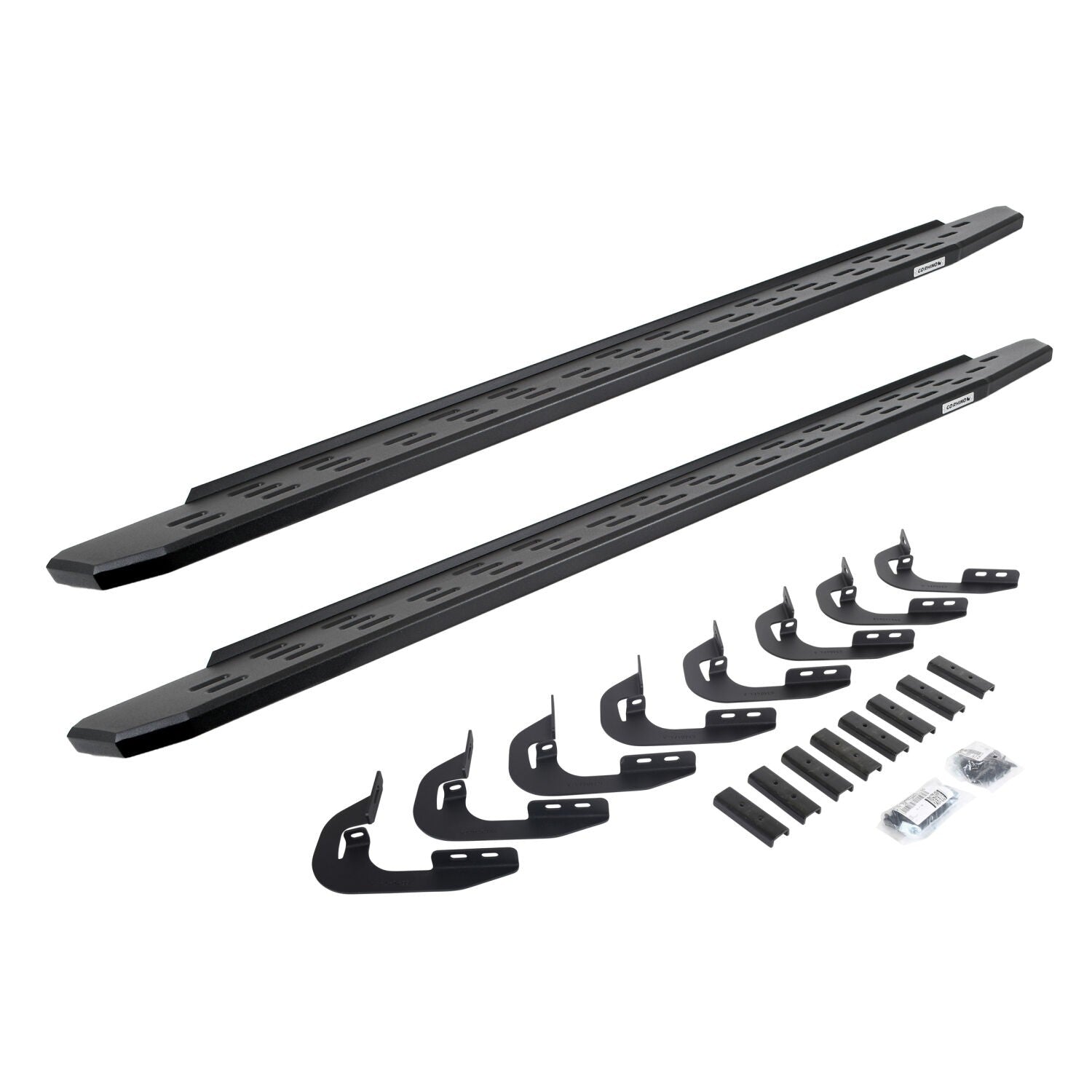 RB30 Running Boards with Mounting Bracket Kit Textured Black 2014-2018 Silverado/Sierra 1500/2500 HD Go Rhino
