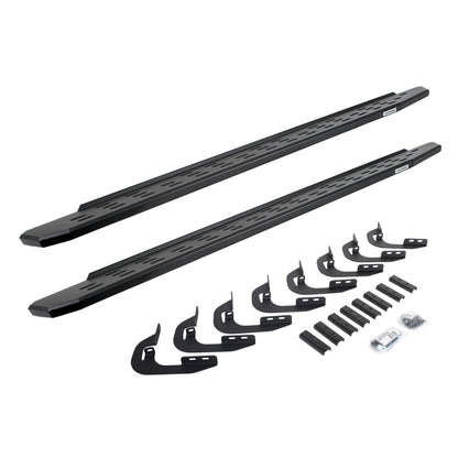 RB30 Running Boards with Mounting Bracket Kit Textured Black 2014-2018 Silverado/Sierra 1500/2500 HD Go Rhino