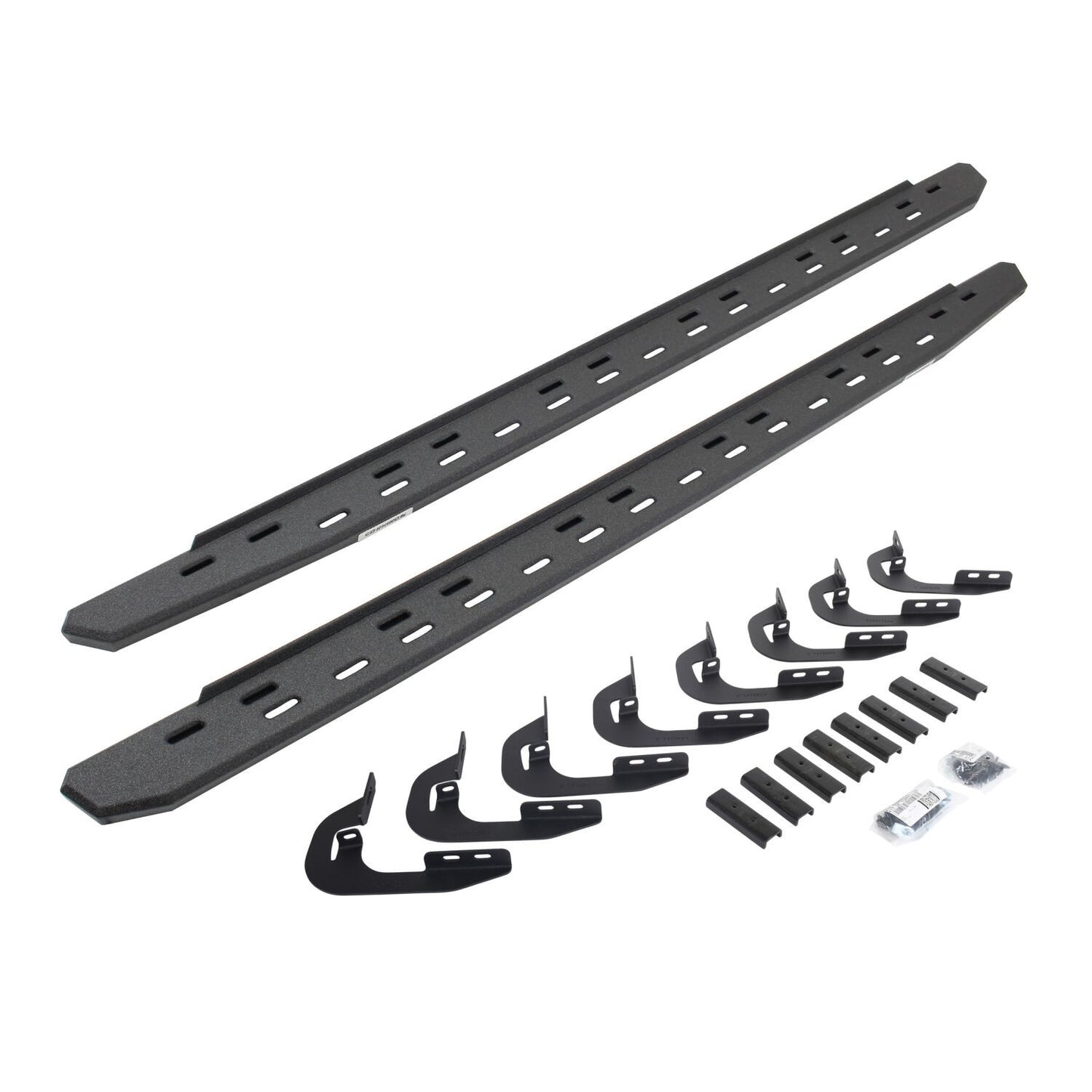 RB30 Slim Line Running Boards with Mounting Bracket Kit Protective Bedliner Coating 2014-2018 Silverado/Sierra 1500/2500 HD Go Rhino