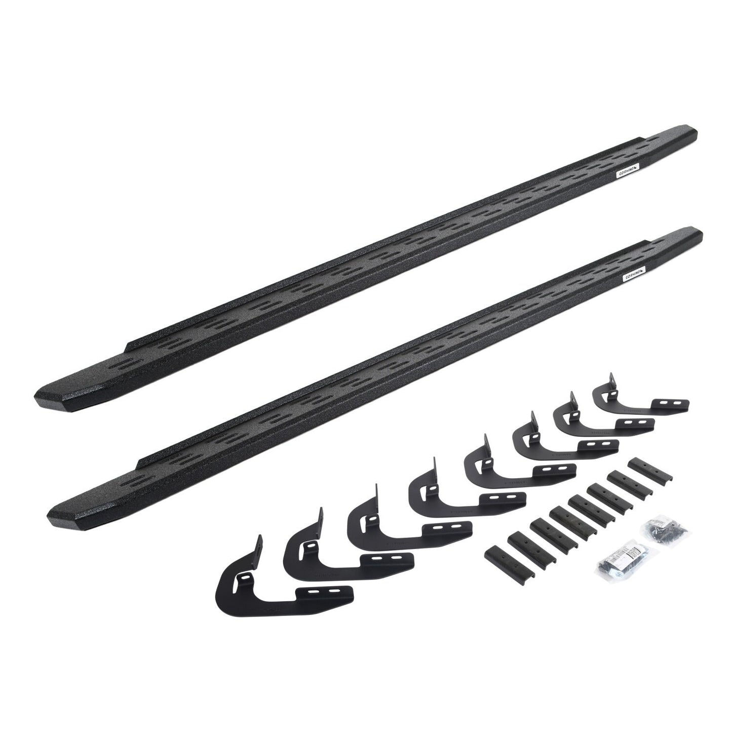 RB30 Running Boards with Mounting Bracket Kit Protective Bedliner Coating 2014-2018 Silverado/Sierra 1500/2500 HD Go Rhino