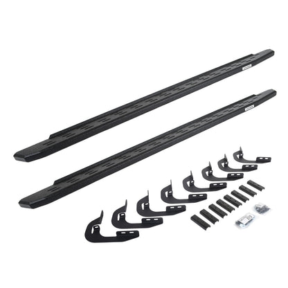 RB30 Running Boards with Mounting Bracket Kit Protective Bedliner Coating 2014-2018 Silverado/Sierra 1500/2500 HD Go Rhino