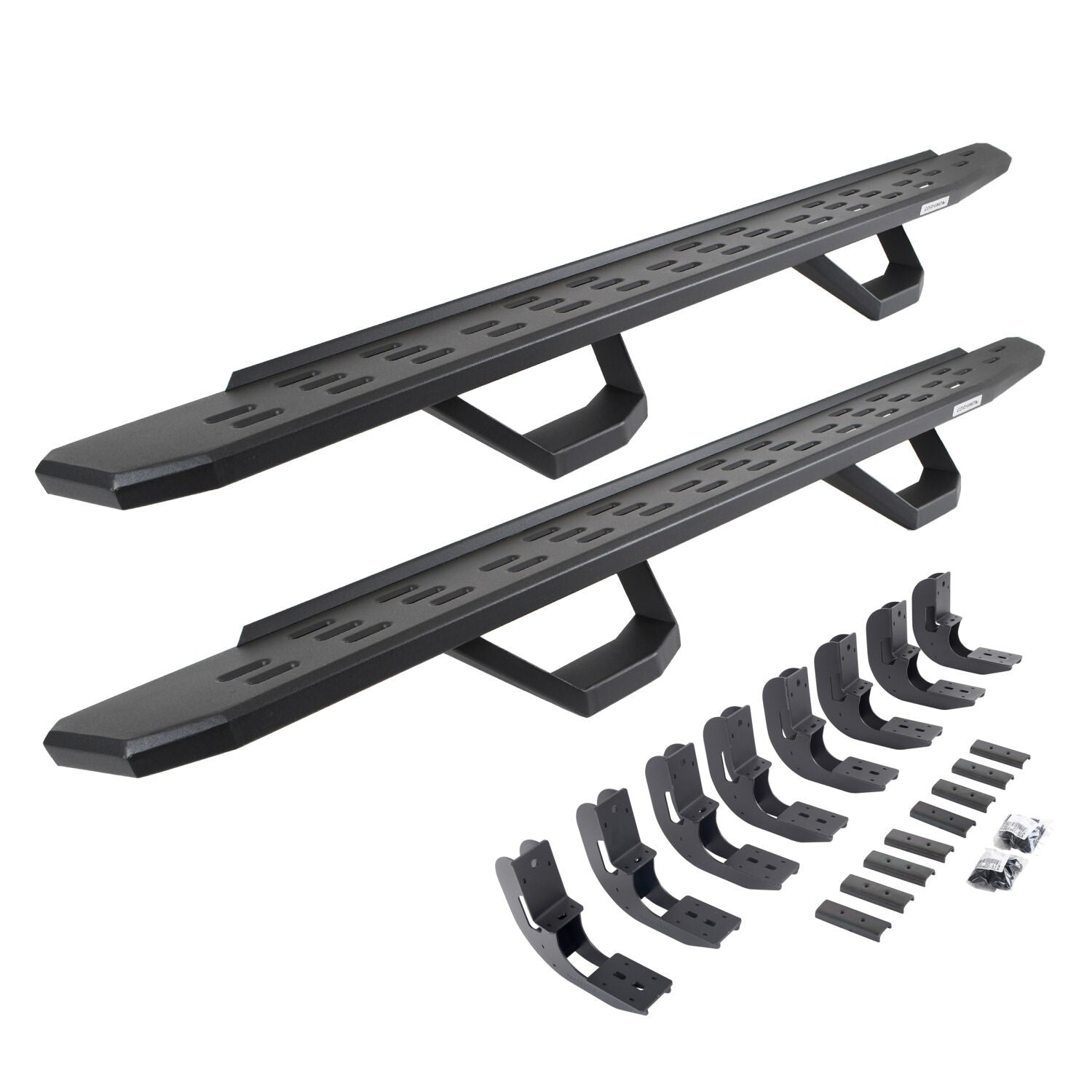RB30 Running Boards with Mounting Brackets & 2 Pairs of Drop Steps Kit Textured Black 2019-2026 Sierra 1500 2020-2026 Sierra 2500/3500 HD Go Rhino