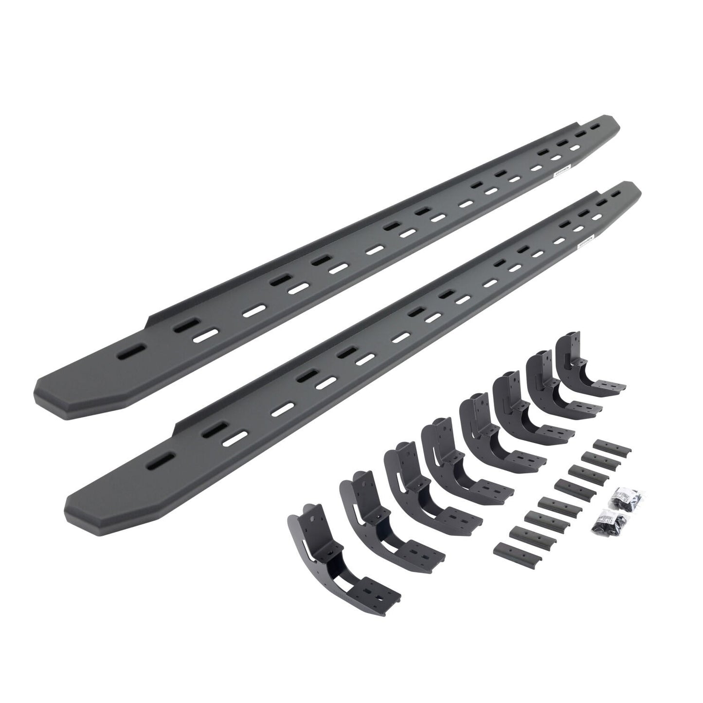 RB30 Slim Line Running Boards with Mounting Bracket Kit Textured Black 2019-2026 Sierra 1500 2020-2026 Sierra 2500/3500 HD Go Rhino