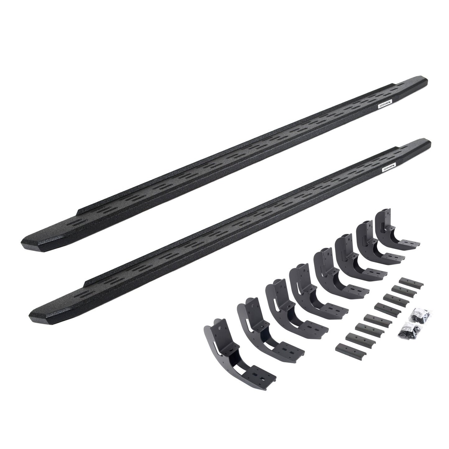 RB30 Running Boards with Mounting Bracket Kit Protective Bedliner Coating 2019-2026 Silverado/Sierra 1500/2500 HD Go Rhino
