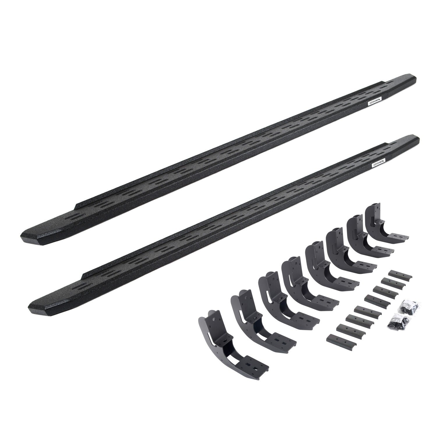 RB30 Running Boards with Mounting Bracket Kit Protective Bedliner Coating 2019-2026 Silverado/Sierra 1500/2500 HD Go Rhino