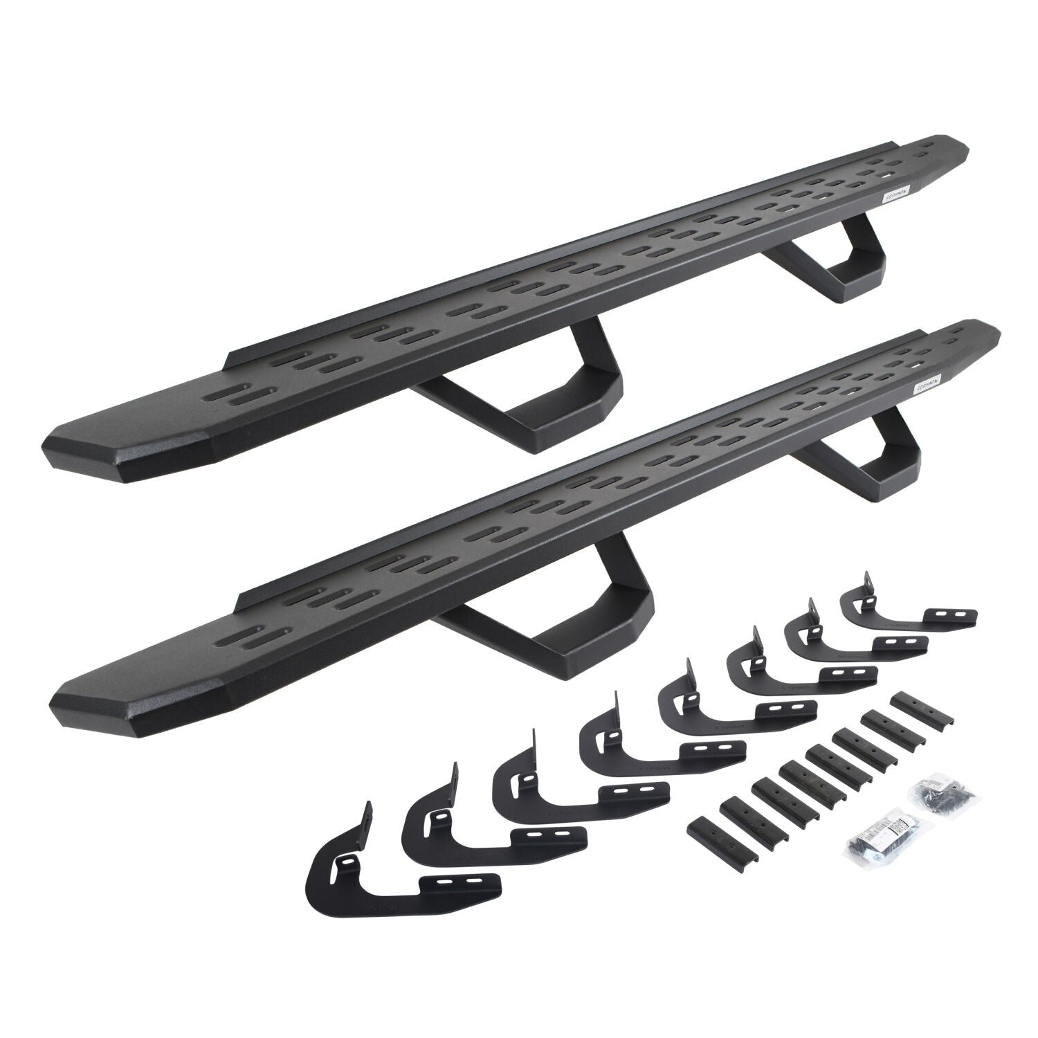 RB30 Running Boards with Mounting Brackets & 2 Pairs of Drops Steps Kit Textured Black 2014-2018 Silverado/Sierra 1500 2015-2018 Silverado/Sierra 2500 HD/3500 HD Go Rhino