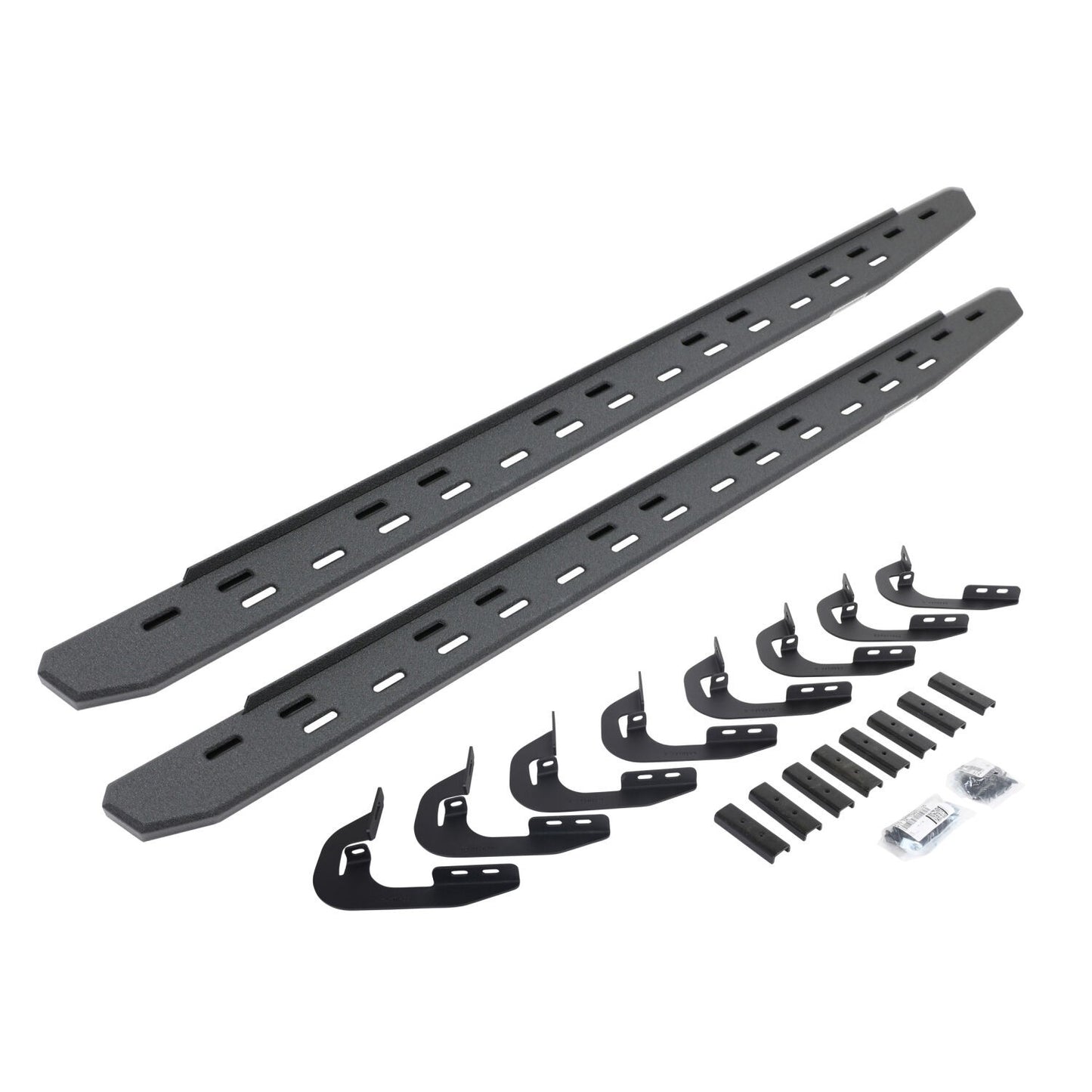 RB30 Slim Line Running Boards with Mounting Bracket Kit Protective Bedliner Coating 2014-2018 Silverado 1500 2015-2018 Silverado/Sierra 2500 HD/3500 HD Go Rhino