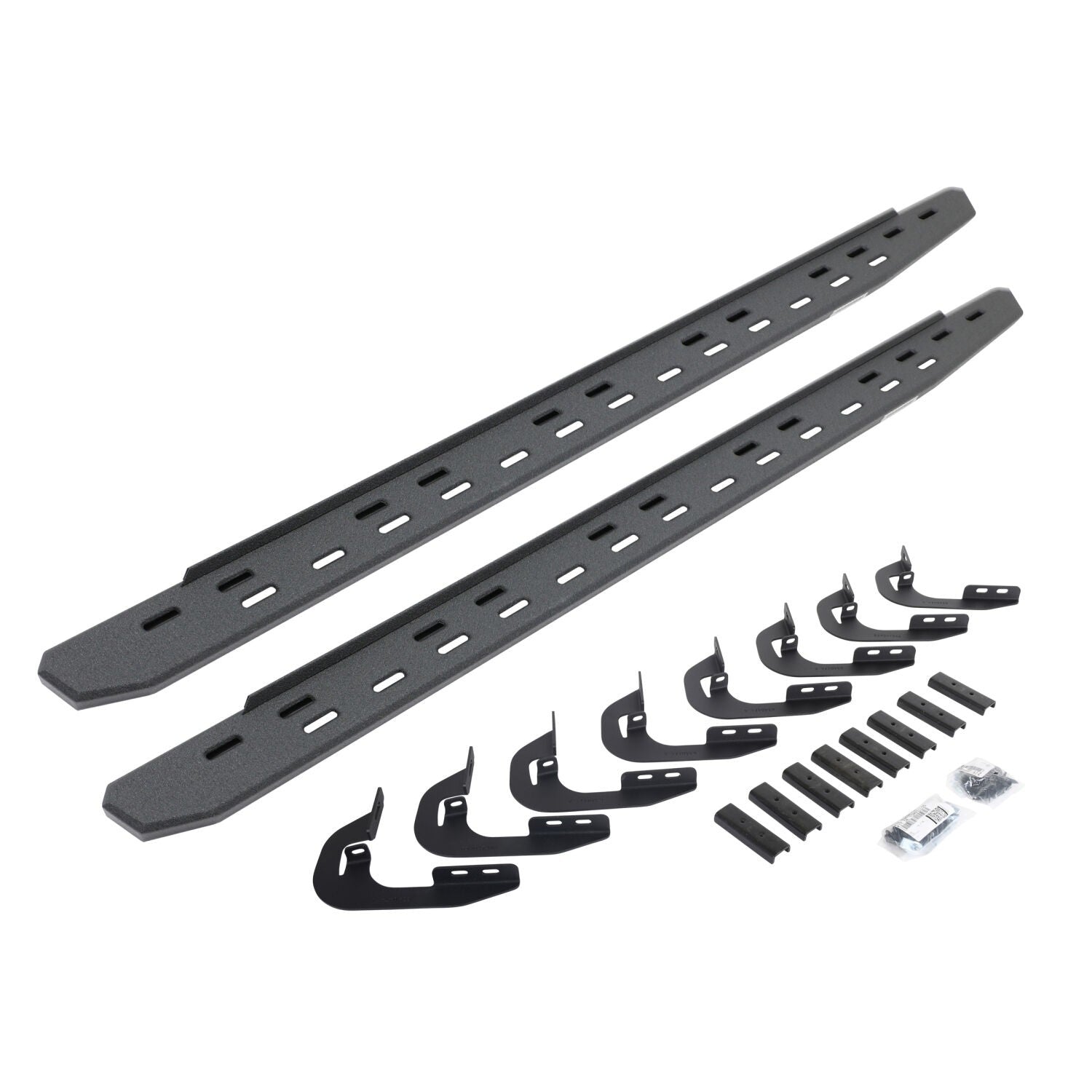RB30 Slim Line Running Boards with Mounting Bracket Kit Protective Bedliner Coating 2014-2018 Silverado 1500 2015-2018 Silverado/Sierra 2500 HD/3500 HD Go Rhino