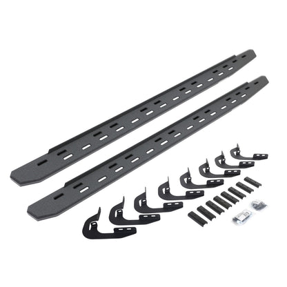 RB30 Slim Line Running Boards with Mounting Bracket Kit Protective Bedliner Coating 2014-2018 Silverado 1500 2015-2018 Silverado/Sierra 2500 HD/3500 HD Go Rhino