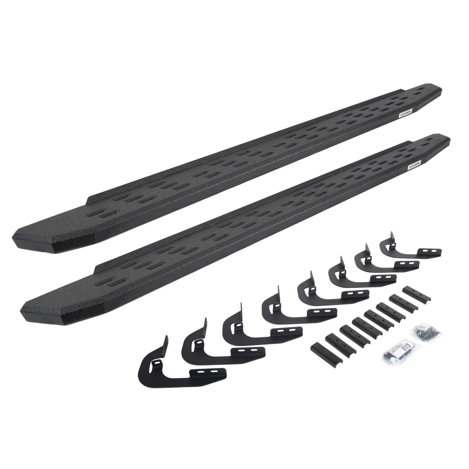 RB30 Running Boards with Mounting Bracket Kit Protective Bedliner Coating 2014-2018 Silverado/Sierra 1500 2015-2018 Silverado/Sierra 2500 HD/3500 HD Go Rhino