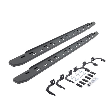 RB30 Slim Line Running Boards with Mounting Bracket Kit Textured Black 2009-2014 Dodge Ram 1500 Go Rhino