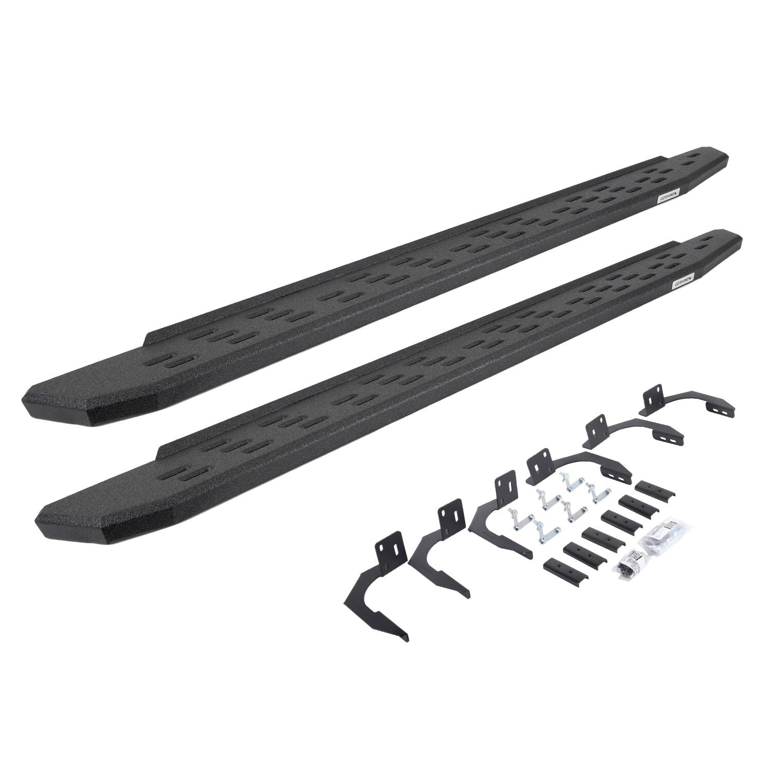 RB30 Running Boards with Mounting Bracket Kit Protective Bedliner Coating 2009-2014 Dodge Ram 1500 Go Rhino