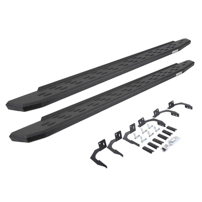 RB30 Running Boards with Mounting Bracket Kit Protective Bedliner Coating 2009-2014 Dodge Ram 1500 Go Rhino