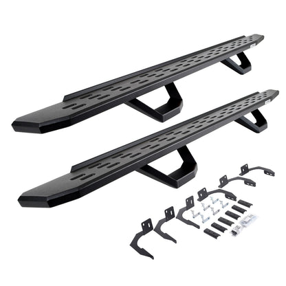 RB30 Running Boards with Mounting Brackets & 2 Pairs of Drops Steps Kit Textured Black 2009-2025 Dodge Ram 150/2500/3500 Go Rhino